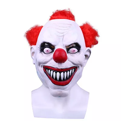 Clown Killer Mask Red Hair Clown Latex Joker Mask Funny Halloween Costumes Props • $14.85