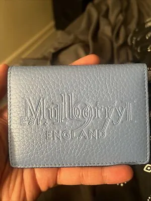 Mulberry Poplin Blue Card Wallet Leather • $139.99