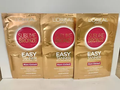 Loreal Sublime Bronze Quick Self Tanning Face Body Non Tinted Wipes 2 X 5.6ml X3 • £12