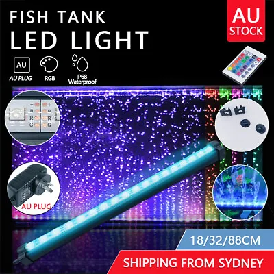 $24.99 • Buy LED Aquarium Lights Submersible Air Bubble RGB Light For Fish Tank Underwater AU