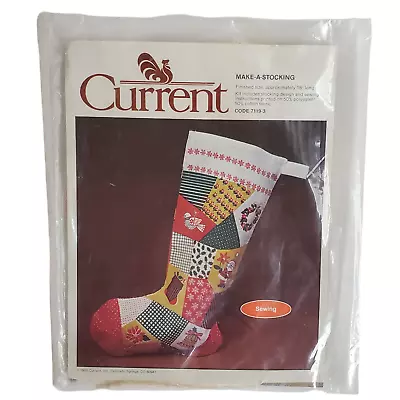 Vintage Patchwork Christmas Stocking Sewing Kit 18  Current 1982 • $32.10