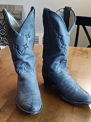 Vintage Abilene Stitched Western Cowboy Boots Soft Gray Leather USA Men Size 10  • $24.77