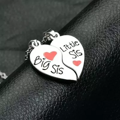 £2.89 • Buy Big Little Sister Half Heart Shape Pendant Necklace Freindship Chain Girls LA