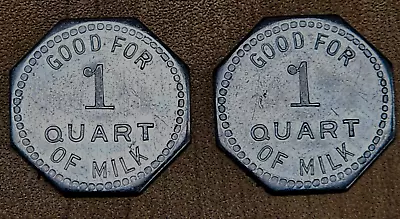 2 Vintage Hopewell Dairy Bellefontaine Ohio - Good For 1 Quart Of Milk Token • $9.99