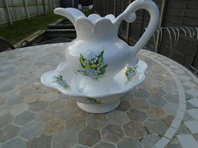 £19 • Buy Victorian Style Jug & Bowl Lily Of The Valley Decoration Display & Use Vase/Bowl