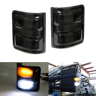 Smoked Lens White/Amber LED Side Mirror Marker Lights 08-16 Ford F250 F350 F450 • $35.99