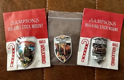 Walking Stick Cane Badges Mounts - New X3 Castleton Derbyshire Caves • £3.95