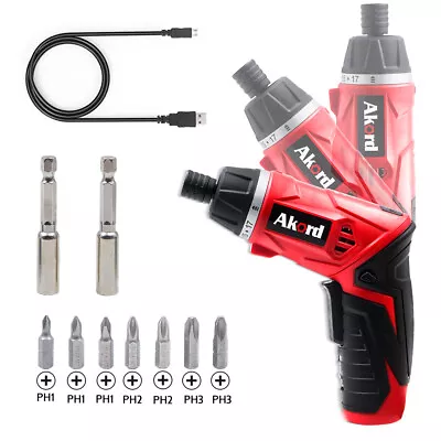 3.6V Lithium Cordless Screwdriver Drill Set Folding Handle USB Charging Compact • $35.70