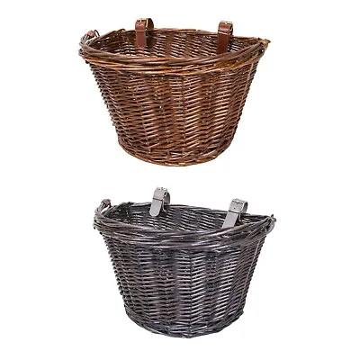 Wickerfield Bicycle Wicker Shopping Basket With Metal Carry Handle • £13.99