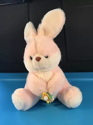 Vintage 1982 Gund Pink White Plush 12”  DAISEY  Easter Bunny Rabbit Felt Flowers • $25.19