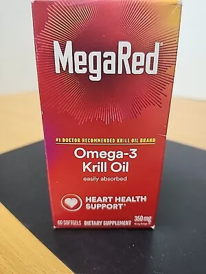 MegaRed Omega-3 Krill Oil Heart Health Support 60 Ct SoftGels  • $14.99