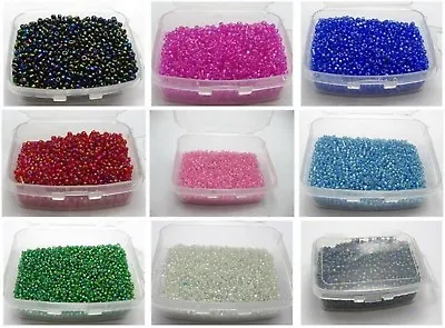 5000 Pcs Glass  Beads 2mm(10/0) Transparent AB + Storage Box Jewelry Making • $4.05