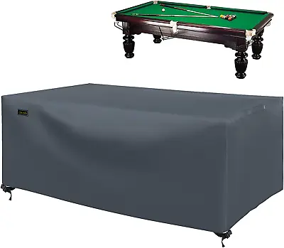 7/8/9 Ft Pool Table Cover Waterproof Sunscreen 7FT- (92″L X 52″W X 33″H) Grey • $49.99