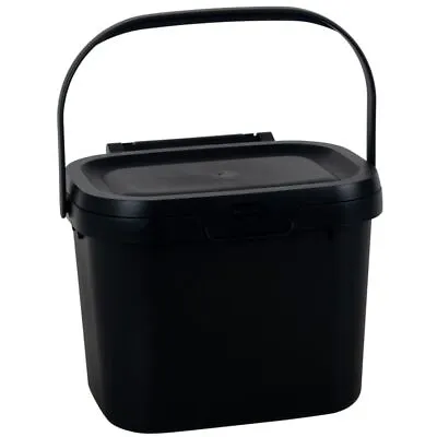 Addis 4.5L Food Waste Compost Caddy Kitchen Storage Recycling Bin - Black • £8.79