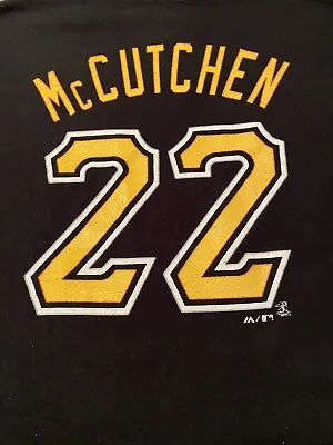 VTG Pittsburgh Pirates Andrew McCutchen Majestic MLB Baseball Jersey T-Shirt  XL • $25