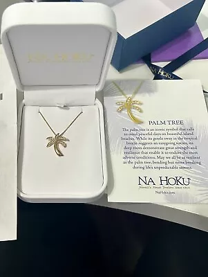 Na Hoku Fine Jewelry 14k Gold Palm Tree Necklace With Diamonds Chain NWT • $599