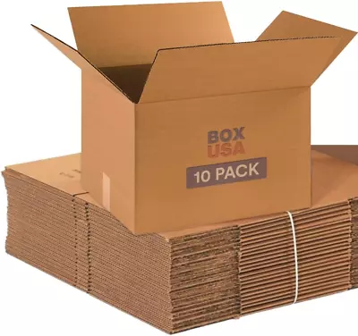 BOX USA Moving Boxes Medium 18 L X 14 W X 12 H 10-Pack | Corrugated Cardboard Bo • $29.01