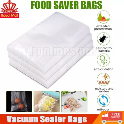 Vacuum Sealer Food Storage Bags Textured Strong Pouches Seal Embossed Vac X 100 • £8.99