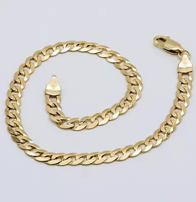 375 9ct Yellow Gold 5mm Curb Bracelet Brand New 8.5 INCH • $561.27