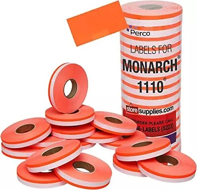 Fluo. Red Pricing Labels For Monarch 1110 Price Gun - Sixteen Rolls 17000 P... • $45.22