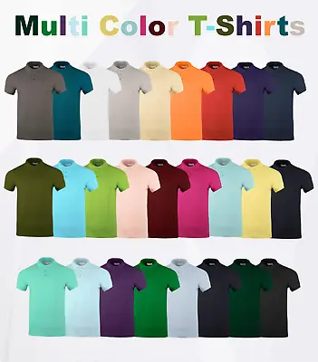 £4.99 • Buy 100% Cotton Mens Polo Shirt T Shirts Tee Golf Work Casual Plain Short Sleeve Top
