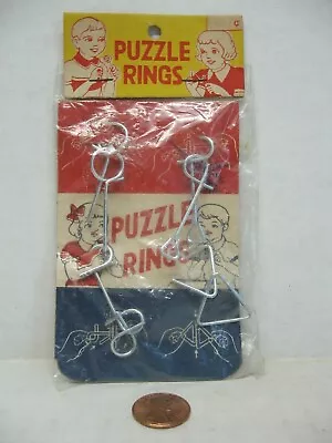 Vintage 1950s/60s Puzzle Rings Dime Store Toy Japan • $12.95