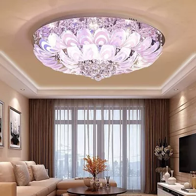 Luxury Crystal Ceiling Lamp Chandelier Modern Flush Mount LED Pendant Lighting • $113.09