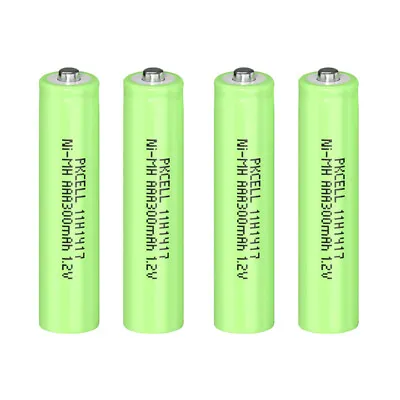 4X PKCELL AAA 300mAh Batteries Rechargeable Ni-Mh 1.2V Battery For Solar Lights • $5.80