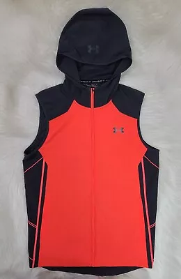 Under Armour Heatgear Active Sleeveless Hoodie Zip Up Coral Adult (s) • $26.43