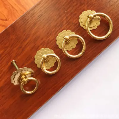 4X Retro Small Brass Door Handle Pull Ring For Cabinet Cupboard Furniture Drawer • $17.19