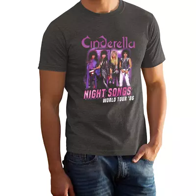 VINTAGE FEEL - Cinderella Merch Faded Grey Color Rock Band T-Shirt 101585GG • $18.99