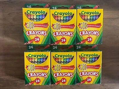 Crayola 24 Count Assorted Color Crayons Lot Of 6 Packs • $13.99