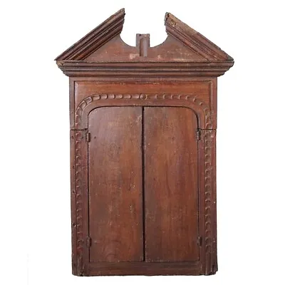 Antique Indo-Portuguese Painted Wood Reliquary Hanging Cabinet C. 1700 • $975