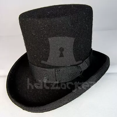 CLASSIC Wool Felt Mini Top Hat Women Fascinator Topper Party Tuxedo NEW | Black • $18.02