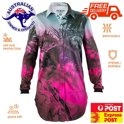 $79.95 • Buy Ladies Sun Protection Fishing Kaftan Shirt  UPF 50+ Calypso - Known To Adventure