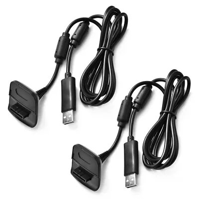 2pcs 1.8m USB Charging Cable Cord For Xbox 360 Wireless Game Controller Black • $14.99