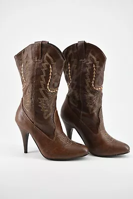 Ellie Embroidery 4  Heel Ankle Cowgirl Boots -Adult Women Shoes SIZE 6 • $45