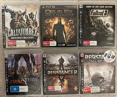 PS3 Deus ExFallout 3ResistanceResistance 2Call Of JuarezFracture Just $5 Ea • $5