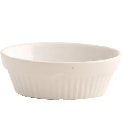 White Deep Oval Pie Dish 17cm White Ceramic Individual Pie Lasagne • £5.99