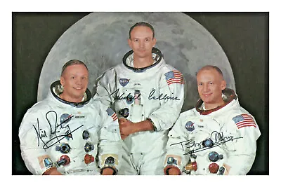 Neil Armstrong Buzz Aldrin & Michael Collins Signed A4 Photo Print Apollo 11 • £5.99