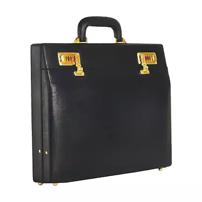 LINDSEY STREET Leather Attache Briefcase For Men Corporate Handbag Laptop Bag • $112.49