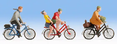 Noch 36898 N Scale Cyclists -- 3 People & 2 Bikes Set • $28.99