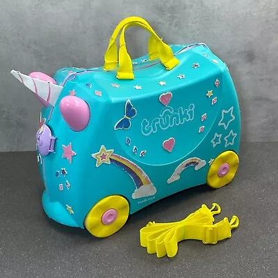 Una Unicorn Trunki Ride-on Suitcase Kids Fun Luggage Travel Holidays RARE • £23.35