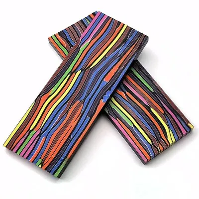 2 PCS G10 Material Rainbow Composite Knife Handle Scales Blanks Damascus Pattern • $27.22