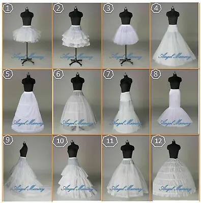 UK Bridal Wedding Petticoat  TUTU/Hoop/Hoopless Crinoline Prom Dress Underskirt • £19.36