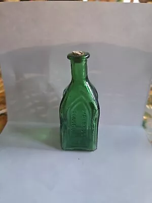 Vintage Medicine Bottle Chief Wahoo Electric Tonic Cathedral Green Small W/cork • $5