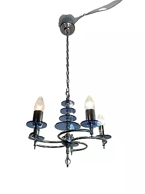 1930s Art Deco Five Light Machine Age Fixture Chandelier • $1495