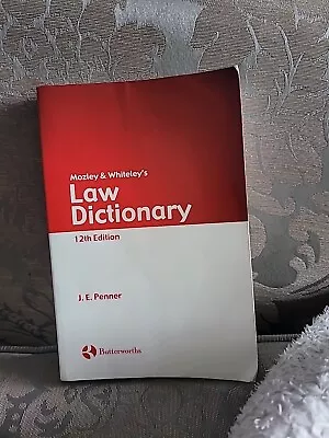 Law Dictionary 12th Edition J.E PENNER • £9