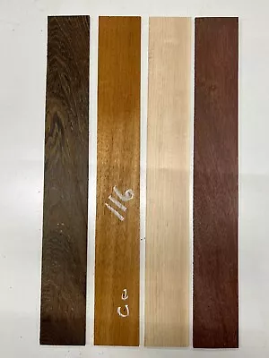 4 Pack Wenge+Hard Maple+PurpleHeat+Mahogany Thin Lumbers- 23 X 3 X 1/8  #116 • $5.99