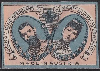 Old Matchbox Label Austria King & Queen Of England • $3.79